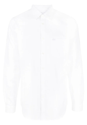 Lacoste logo-embroidered long-sleeve cotton shirt - White