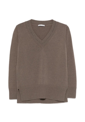 Le Tricot Perugia V-neck ribbed sweater - Brown