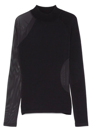 Y-3 mesh-detailing top - Black