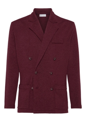 Brunello Cucinelli double-breasted knitted blazer - Red