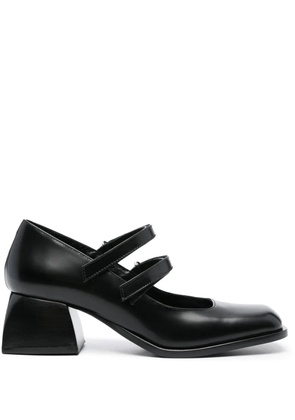 Nodaleto square-toe 50mm leather pumps - Black