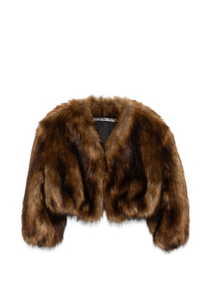 Alexander Wang cropped faux-fur jacket - Brown