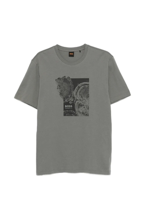 BOSS crew-neck graphic-print T-shirt - Grey
