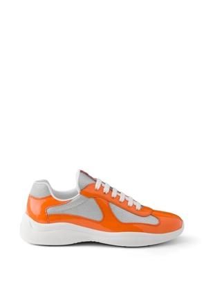 Prada patent leather and technical fabric America's Cup sneakers - Orange