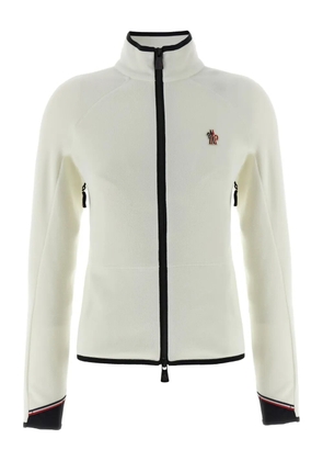 Moncler logo-patch zip fleece sweatshirt - White