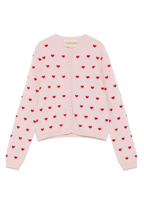 Valentino Garavani heart-pattern button cardigan - Pink