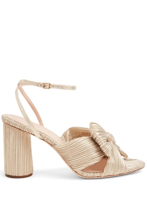 Loeffler Randall Camellia pleated knot 90mm sandals - Gold