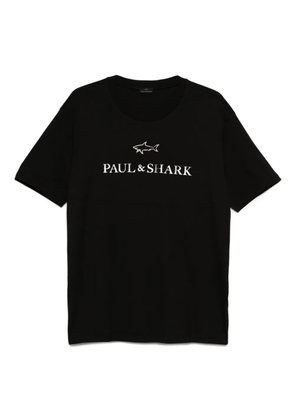 Paul & Shark logo-detailed cotton T-shirt - Black