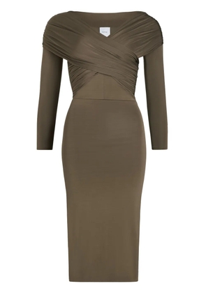 Patou jersey wrap midi dress - Brown