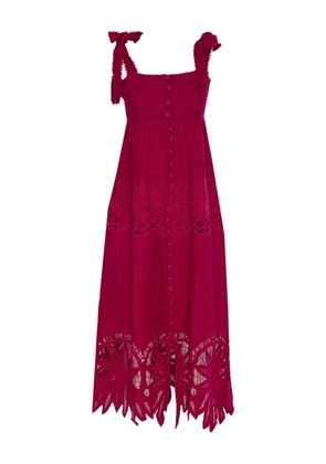 FARM Rio lace-detailing midi dress - Pink