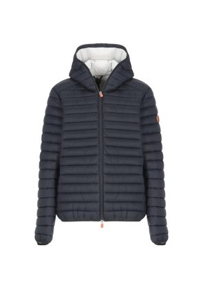 Save The Duck logo-patch padded jacket - Blue