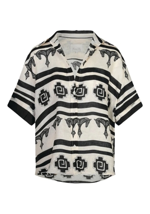 Johanna Ortiz La Creciente horse-print striped shirt - Neutrals