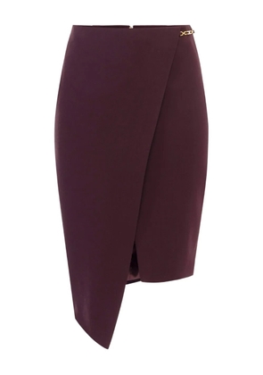 Elisabetta Franchi logo-plaque asymmetrical skirt - Red