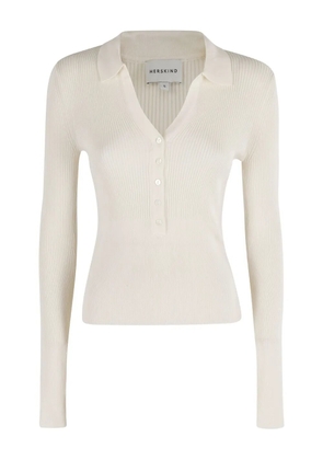 HERSKIND ribbed polo-neck sweater - Neutrals