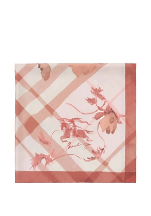 Burberry watercolour check silk scarf - Pink