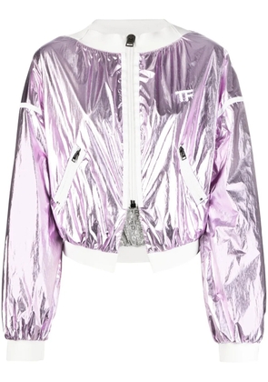 TOM FORD metallic cropped bomber jacket - Pink