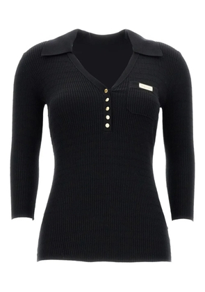 Elisabetta Franchi V-neck ribbed sweater - Black