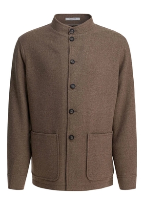 Tagliatore button-front patch-pocket coat - Brown