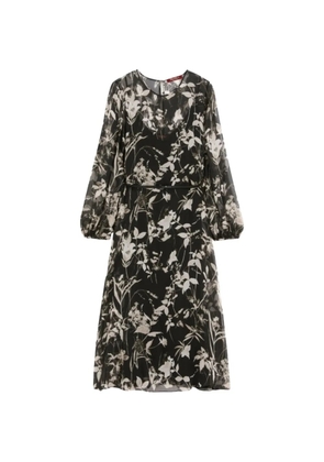 Max Mara floral belted midi dress - Black