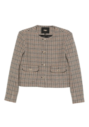 Maje houndstooth button-fastening jacket - Neutrals