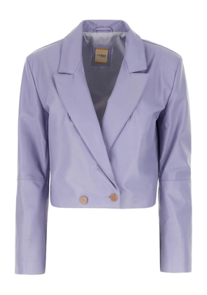 D'amico double-breasted cropped jacket - Purple