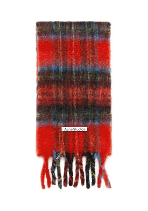 Acne Studios plaid fringed scarf - Red