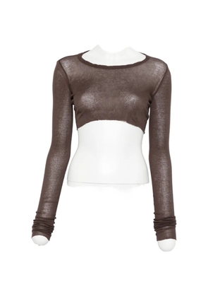 Rick Owens long-sleeve crop top - Brown