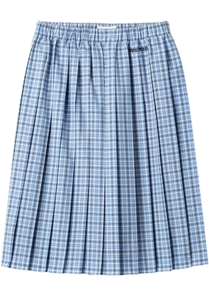 Miu Miu pleated check skirt - Blue