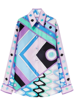 PUCCI Vivara-print silk shirt - Blue