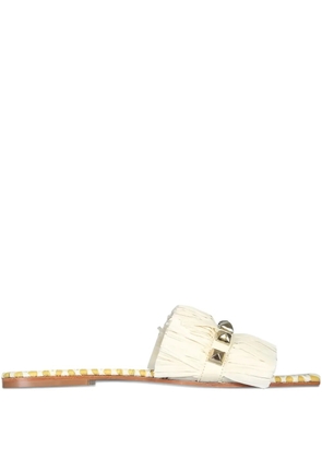 DE SIENA SHOES fringed studded sandals - Neutrals
