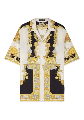 Versace Coral Theatre-print short-sleeve shirt - White