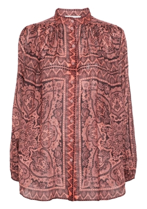 ZIMMERMANN Ottie paisley-print ramie shirt - Pink
