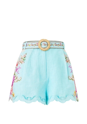 Camilla Tuck front floral print shorts - Blue