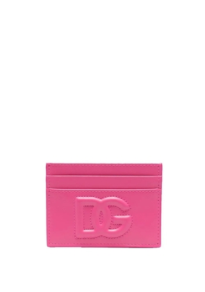 Dolce & Gabbana embossed-logo cardholder - Pink