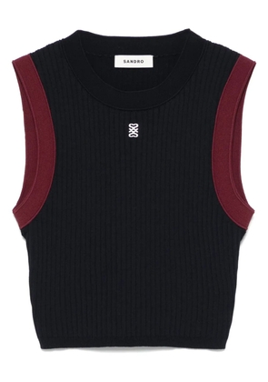 SANDRO cropped knitted top - Blue