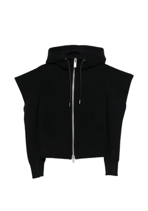 sacai hooded zip sweatshirt - Black