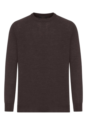 Zanone crew-neck long-sleeve top - Brown