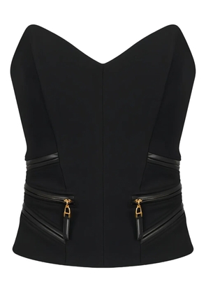 Elisabetta Franchi zip crepe top - Black