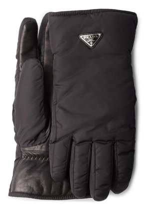 Prada triangle-logo gloves - Black