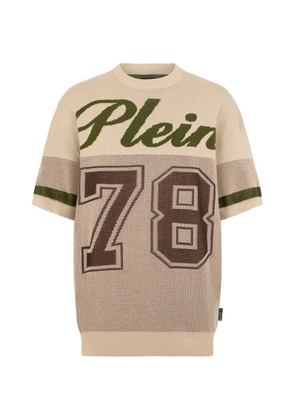 Philipp Plein round-neck number-detail T-shirt - Neutrals