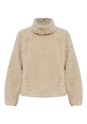 Moncler Grenoble logo-patch teddy sweatshirt - Neutrals