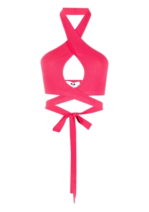 MSGM ribbed-knit crop top - Pink