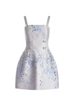 Mia Peculiar button-embellishment mini dress - Grey