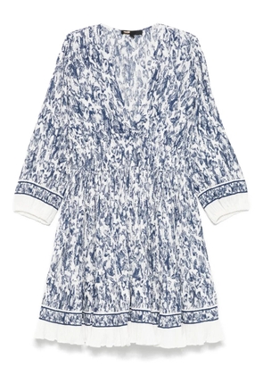 Maje floral-print pleated mini dress - Blue