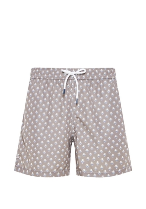 Fedeli drawstring pattern beach shorts - Grey