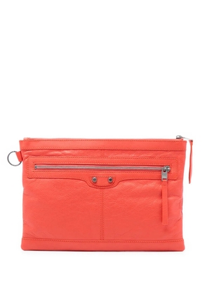 Balenciaga Pre-Owned 2016 Lambskin Motocross Classic Clip M clutch bag - Orange