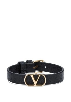 Valentino Garavani logo buckle leather bracelet - Black