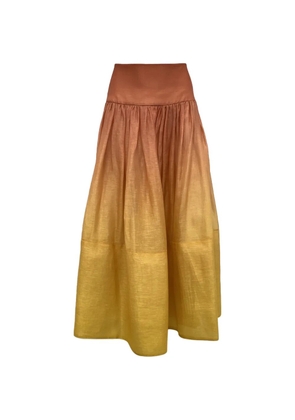 ZIMMERMANN Postcard ombré-effect skirt - Orange