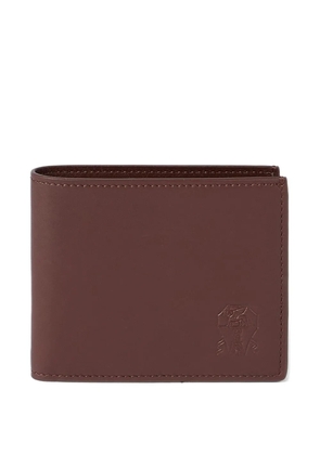 Brunello Cucinelli embossed logo leather wallet - Brown