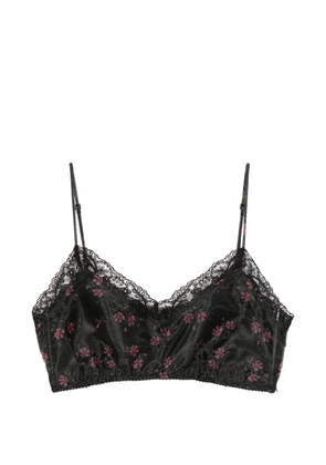 Simone Rocha floral-lace crop top - Black